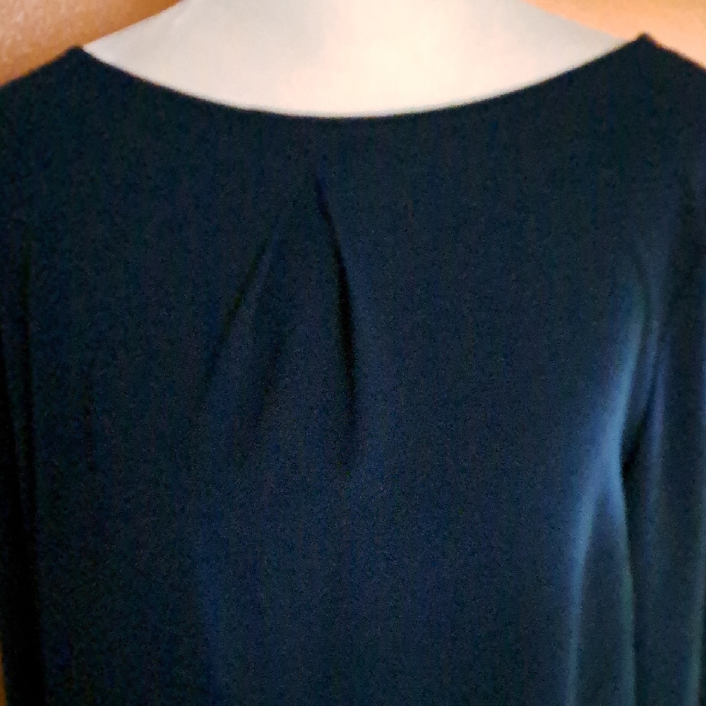 NWT Bali Midnight Blue Long Sleeve Blouse With A Bow In Back.